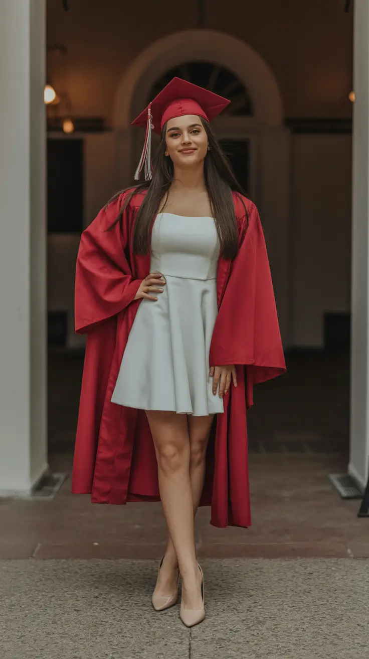 graduation look ideas 2026 Romantic Graduation Look With A Soft White Mini Dress