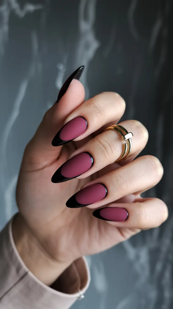 graduation nails ideas 2026 Modern Matte Pink And Black Graphic Graduation Nails