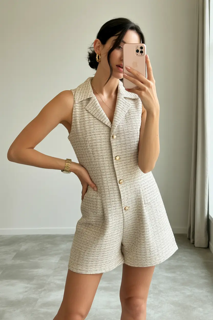 graduation outfit ideas for guest ideas 2026 Tailored Beige Mini That Feels Effortlessly Polished