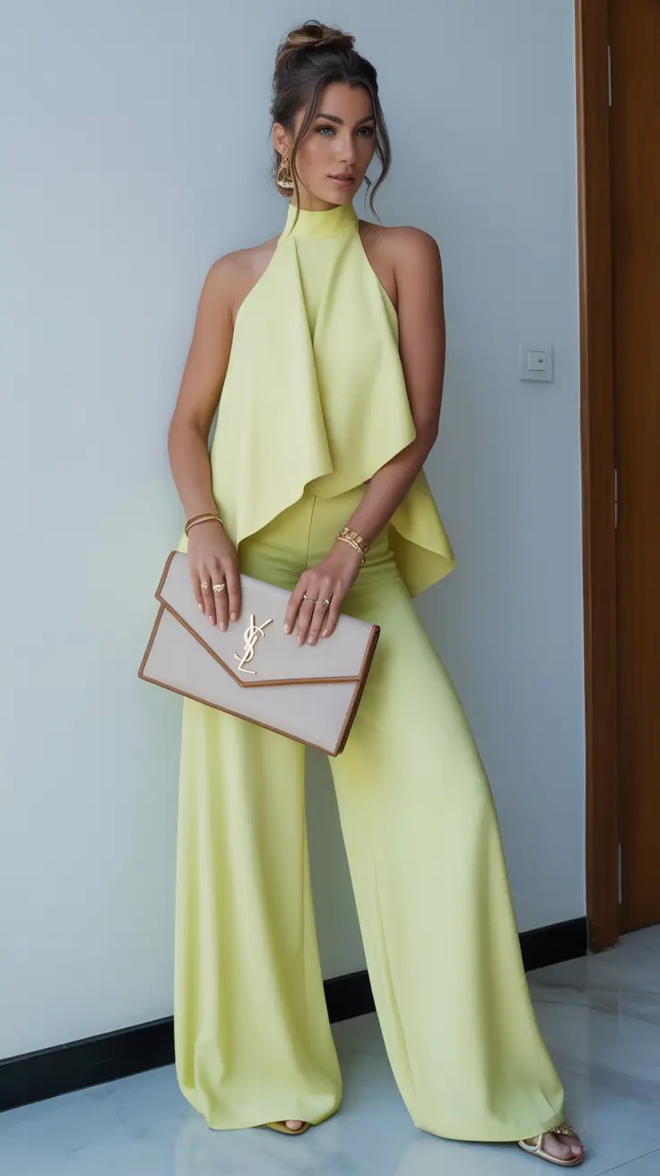 graduation outfit ideas for guest ideas 2026 Soft Lime Halter Set That Feels Fresh for Spring