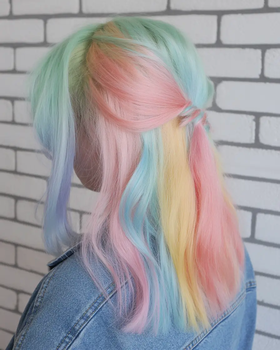 May Hair Color Ideas 2026 Pastel Calico Blend With Soft Milk Tea and Candy Tones
