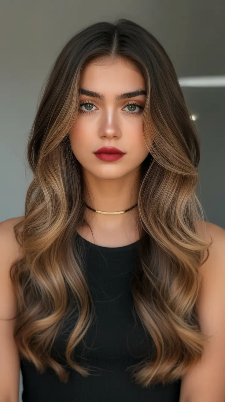 May Hair Color Ideas 2026 Dimensional Mushroom Brown Waves With a Lived-In Finish