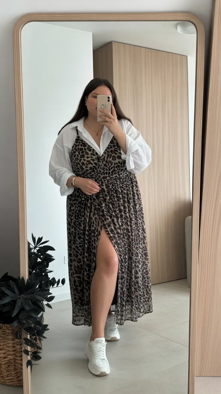 May outfits ideas 2026 Layered Leopard Dress With Everyday Comfort