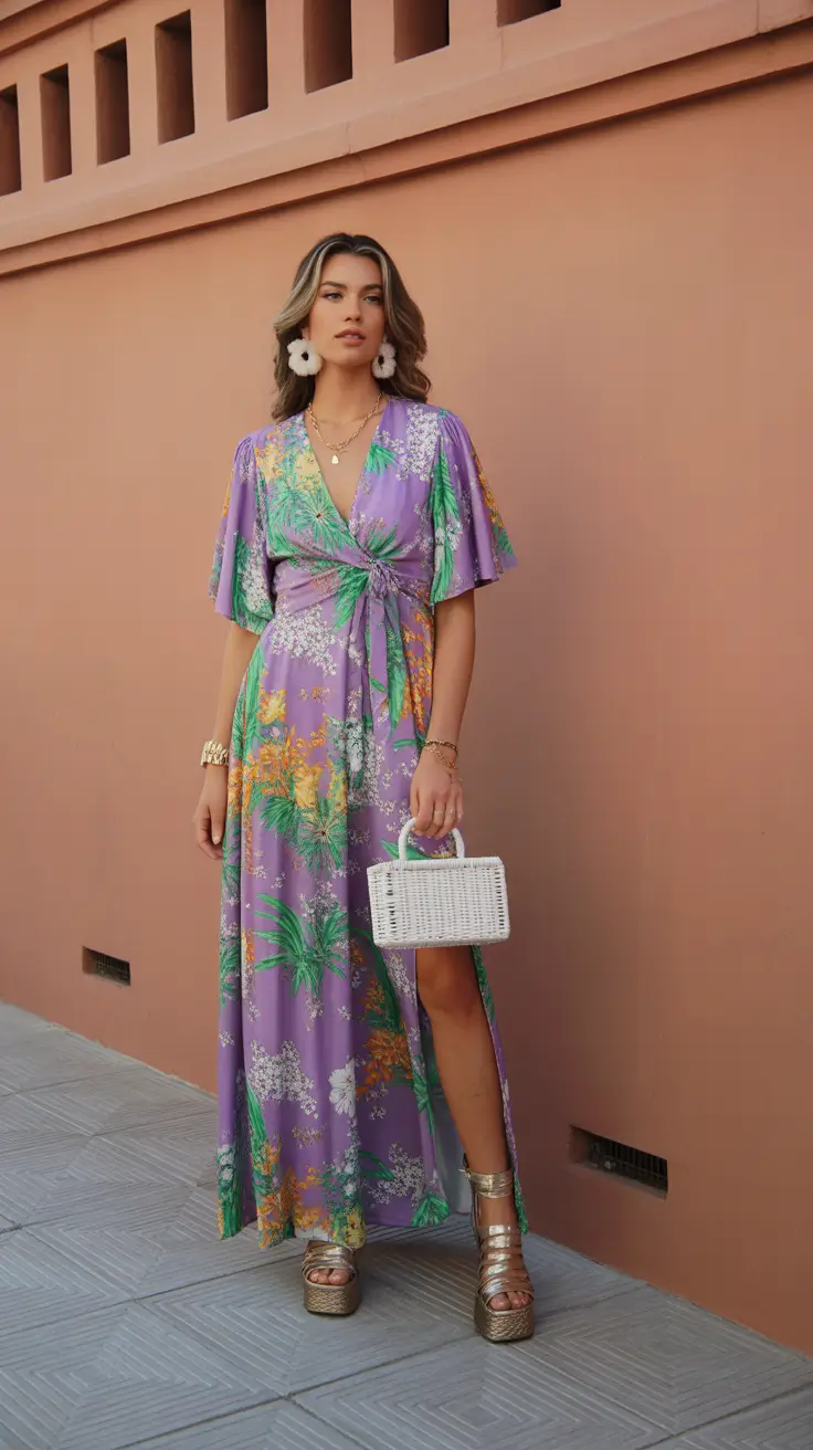 May outfits ideas 2026 Flowing Prints and Effortless Vacation Energy