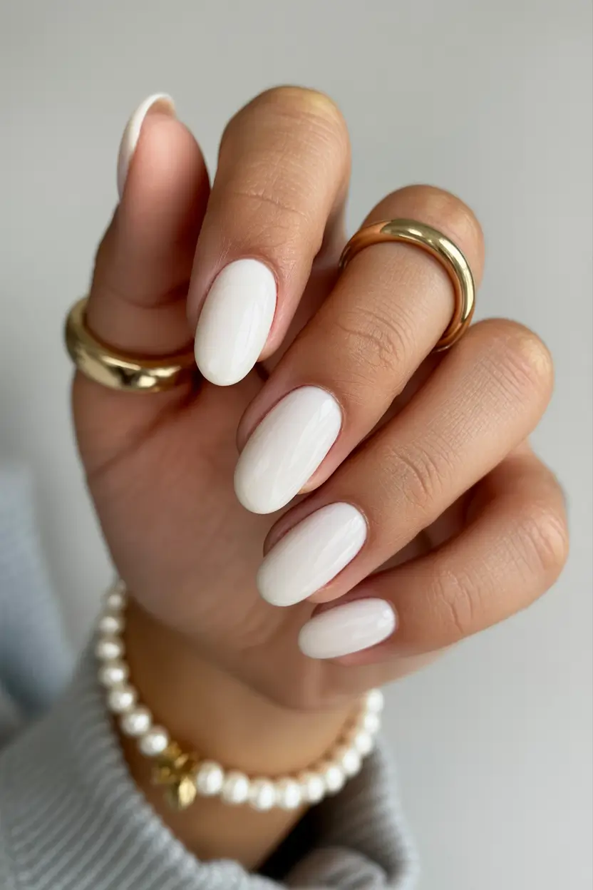 spring nails for brown skin Crisp White Short Square Revival