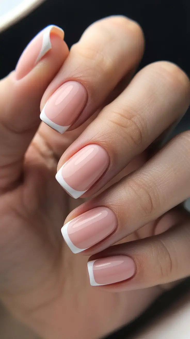 spring nails for work Classic Soft Pink French Manicure for Everyday Office Elegance