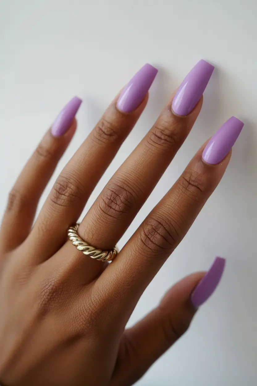 spring nails for dark skin Lavender Gloss Classic Spring Finish