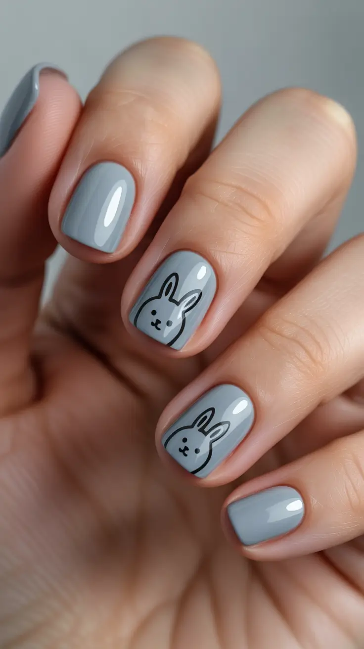 24 spring to summer season nail art ideas 2026 Cute Minimal Bunny Nails For Playful Everyday Spring Style