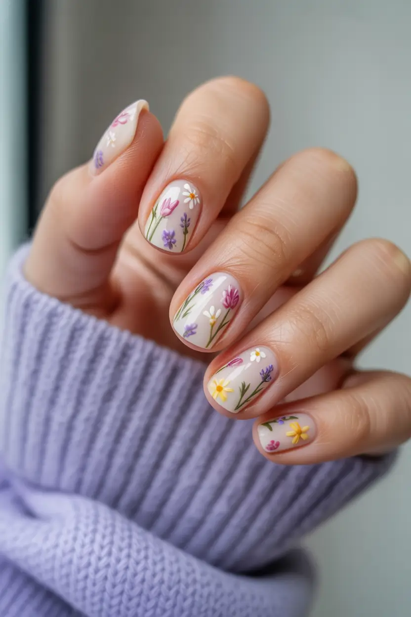24 spring to summer season nail art ideas 2026 Wildflower Garden Nails That Capture The Spirit Of Spring