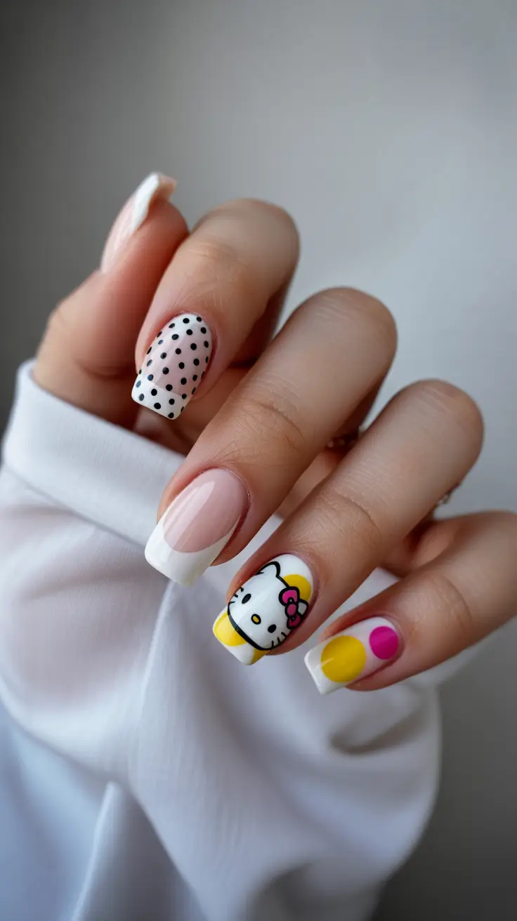 24 spring to summer season nail art ideas 2026 Playful Pop Art Character Nails With Retro Cartoon Energy