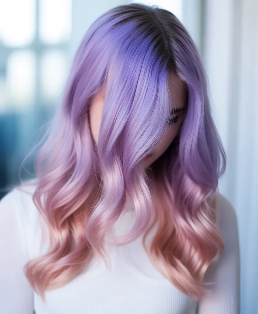 summer hair color ideas 2026 balayage Glossy Mocha Waves With Sun-Kissed Blonde Ribbons