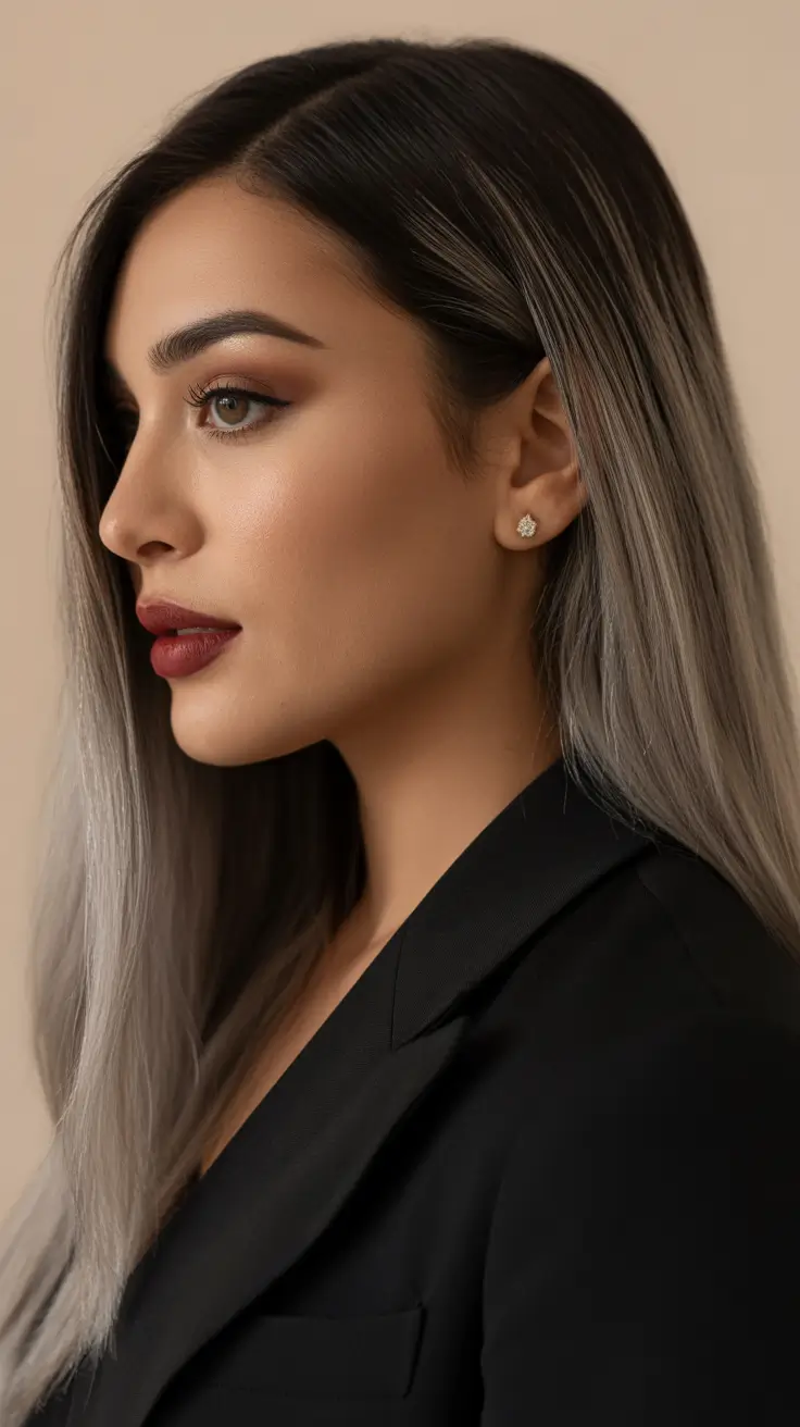summer hair color ideas 2026 balayage Sleek Cool-Toned Ash Blend for Polished Days