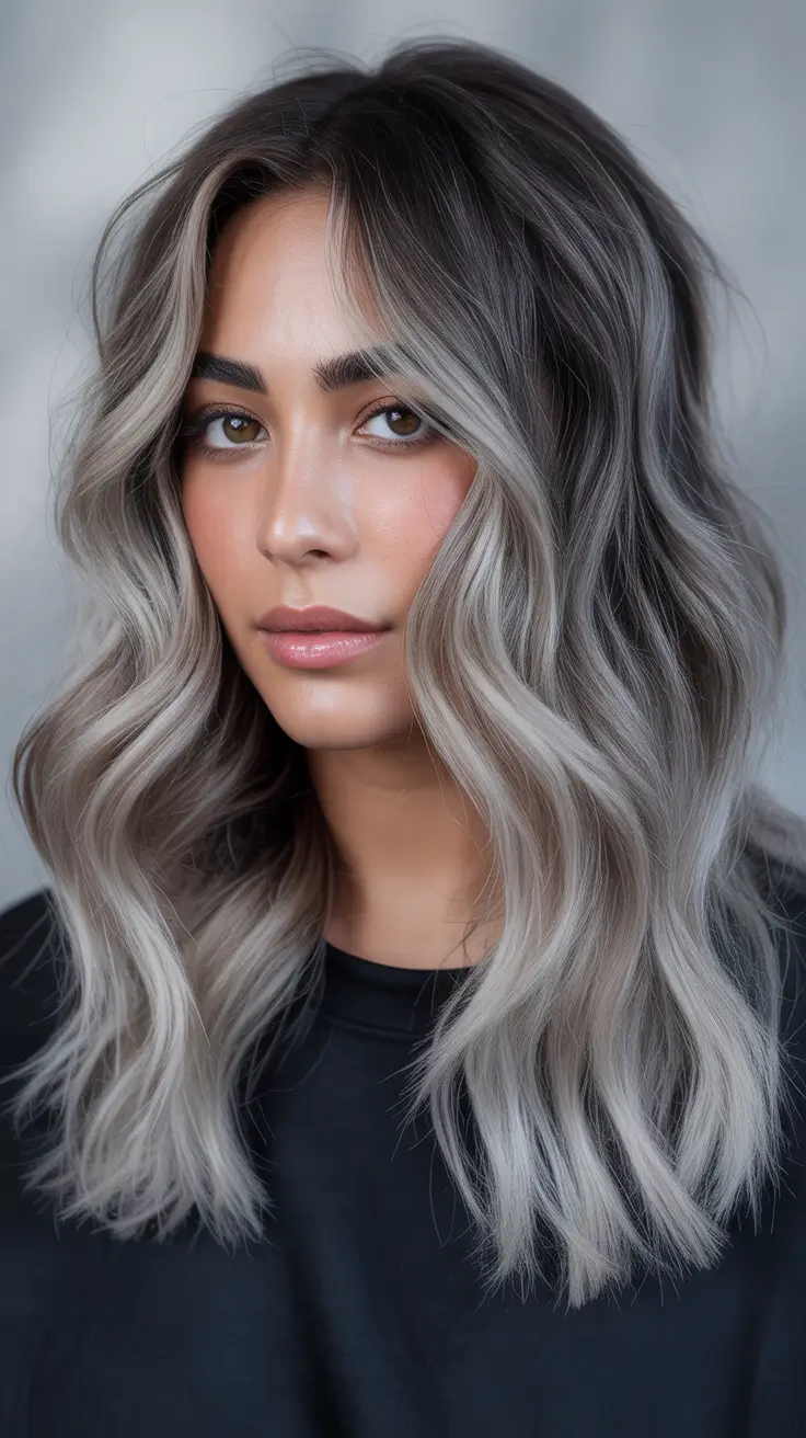 summer hair color ideas 2026 balayage Soft Smoky Blonde Waves With Lived-In Dimension