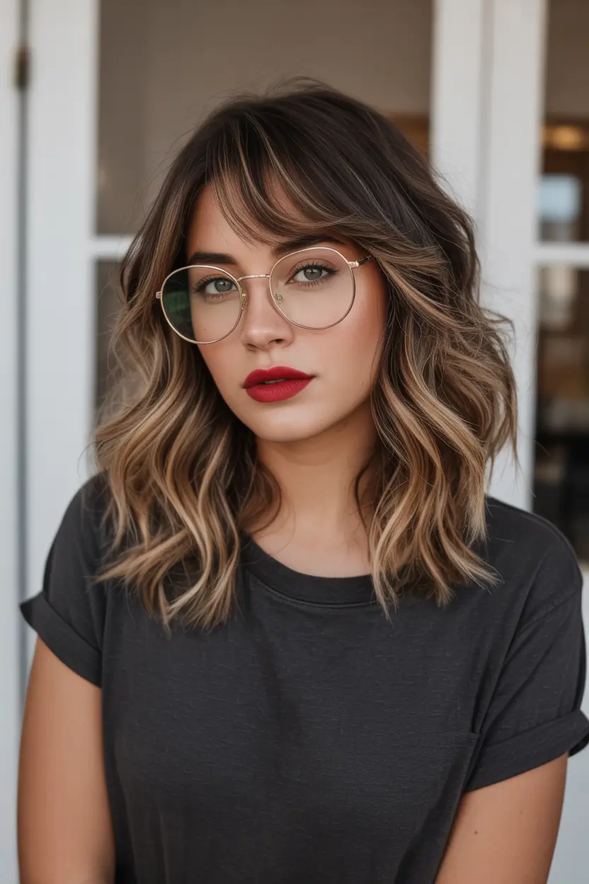 summer hair color ideas 2026 balayage Soft Brunette Waves With Subtle Golden Dimension