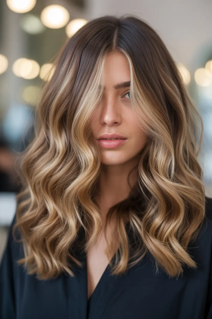 summer hair color ideas for brunettes 2026 balayage Classic Honey Blonde Balayage With Voluminous Waves
