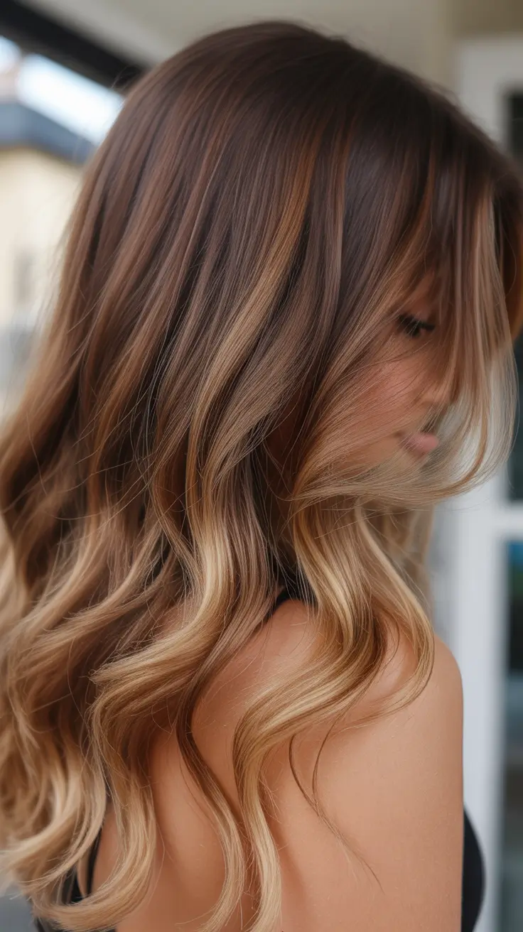 summer hair color ideas for brunettes 2026 balayage Sunlit Beige Balayage With Airy Movement