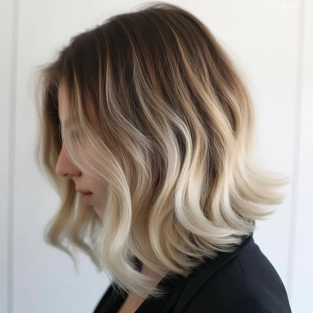 summer hair color ideas for brunettes 2026 balayage Short Textured Blonde Balayage Bob
