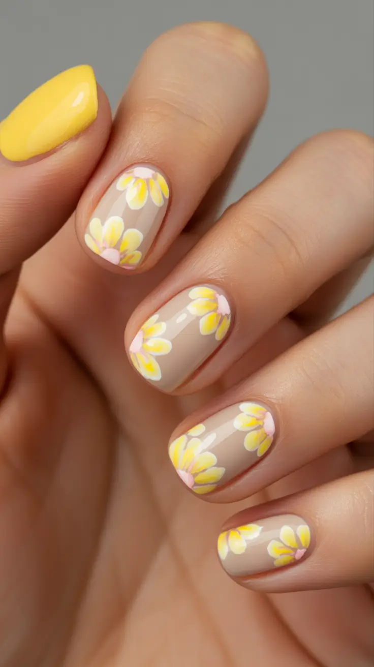 25 summer nail inspo 2026 gel Soft Yellow Daisy Gel For A Fresh Summer Mood
