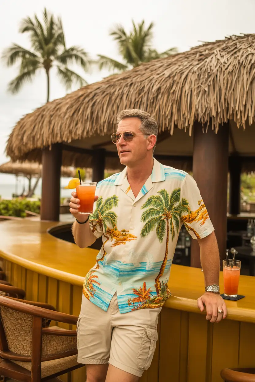 summer outfits fort men 2026 Playful Tropical Prints for Vacation Mood