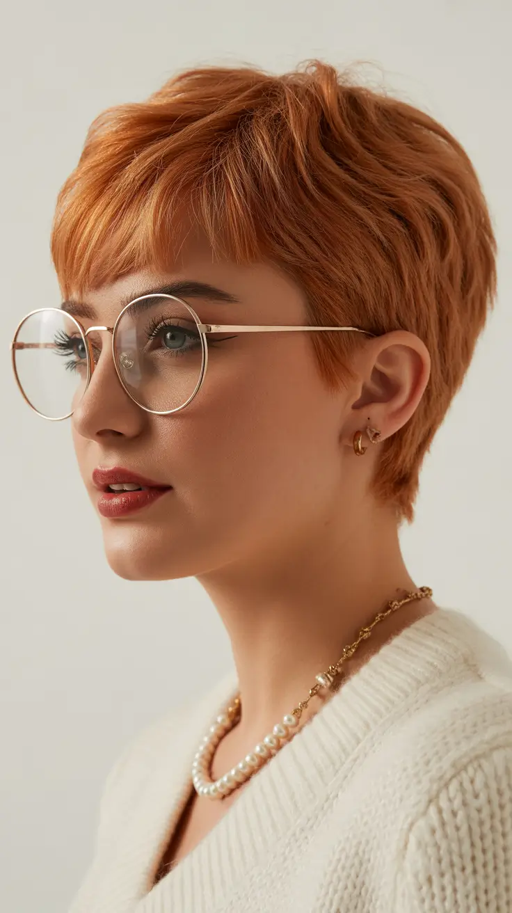 summer short haircut ideas 2026 Warm Copper Pixie With Defined Texture