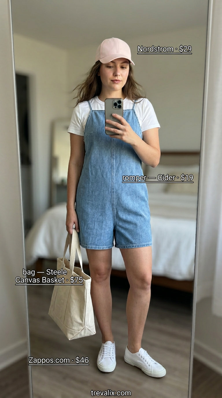 Light wash denim skirt with white top for dressy summer outfits for women 2026.