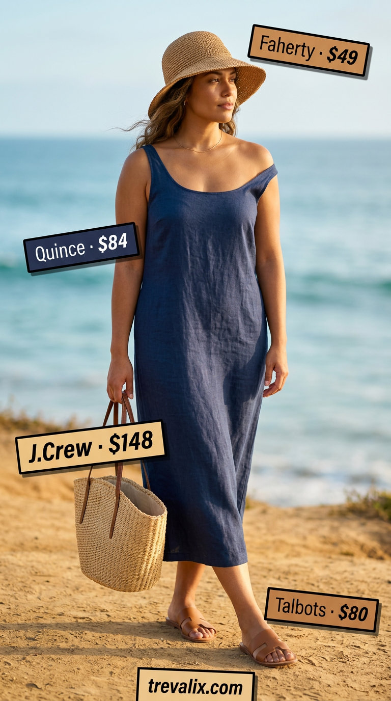 Natural linen shorts and sandals for airy casual summer sundresses 2026. Perfect for beach days.