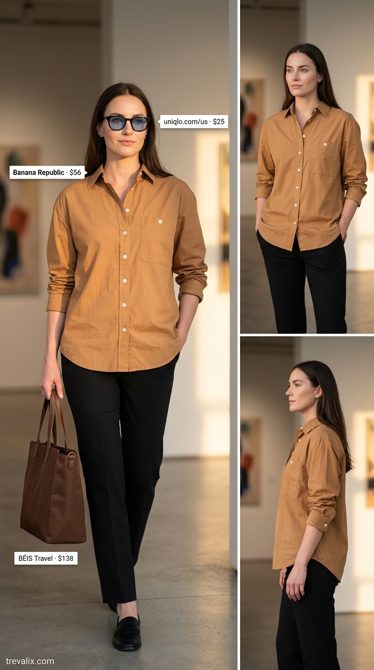 Sunny Gallery Colorful Summer Clothes 2026 Colorful summer clothes for women 2026: Bright yellow shirt and white shorts for a sunny gallery visit.