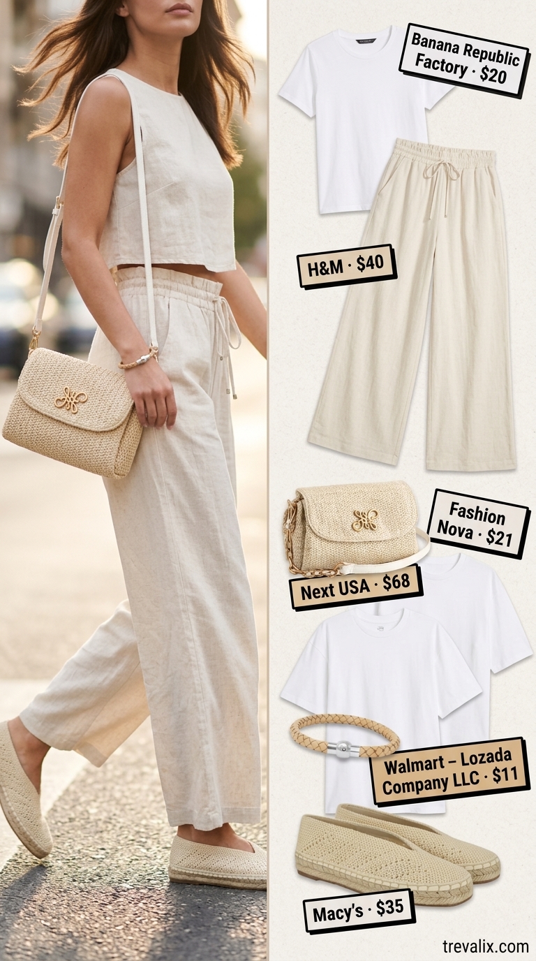 Blush pink linen midi skirt outfit for women 2026, perfect for casual outings.