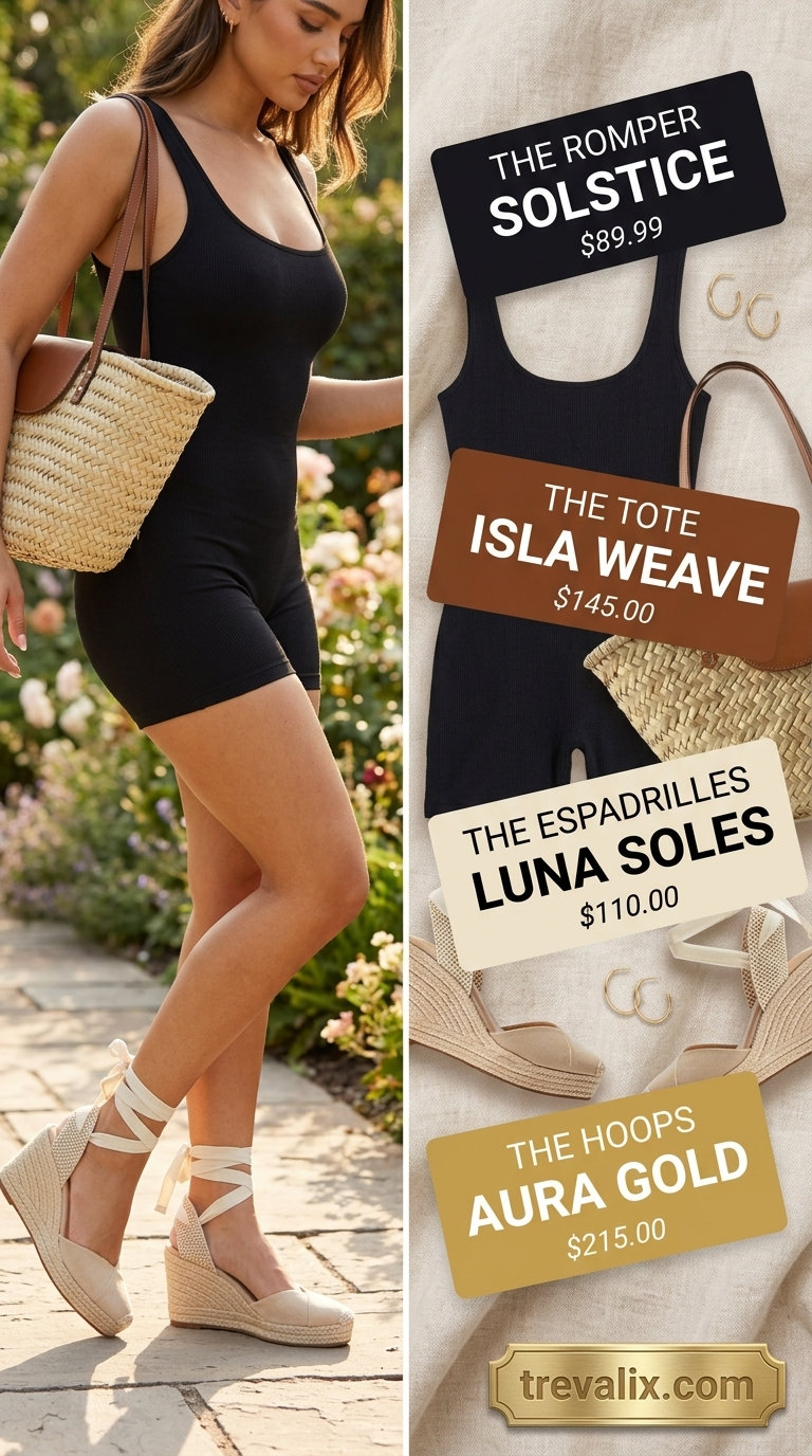 Pastel floral midi dress: garden party outfit, espadrilles. Dressy summer romper outfits for women 2026.