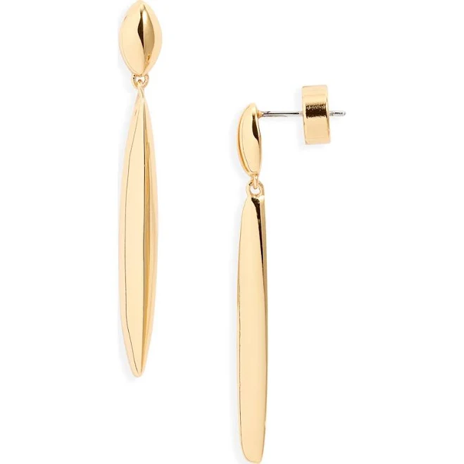 accessory 14K Gold Plated Demifine Elongated Drop Earrings Nordstrom $39