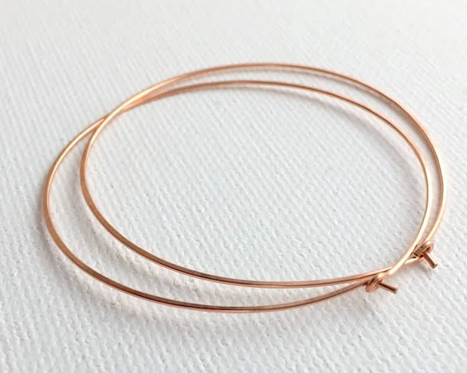 accessory 14K Rose Gold Fill Thin Hoop Earrings Etsy - SunlightSilver $27.2