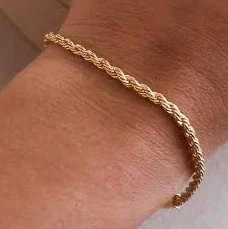 accessory 18K Gold Layered Skinny Rope Bracelet Etsy - TheViewsandCo $34.95