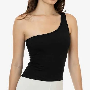 top 43089 Baby Rib One Shoulder Top Los Angeles Apparel $22