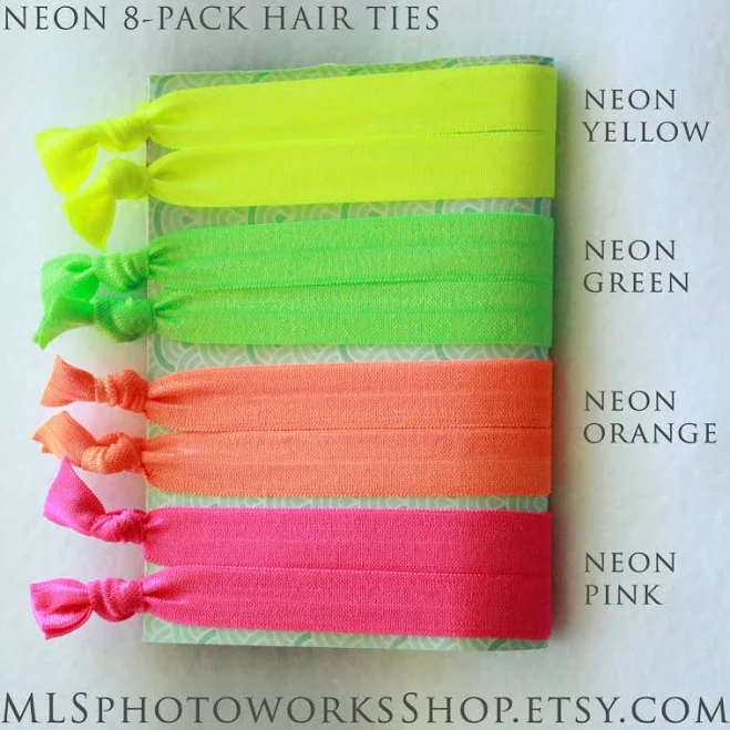 accessory 90's Elastic Hair Tie 8-Pack Etsy - Seller $7