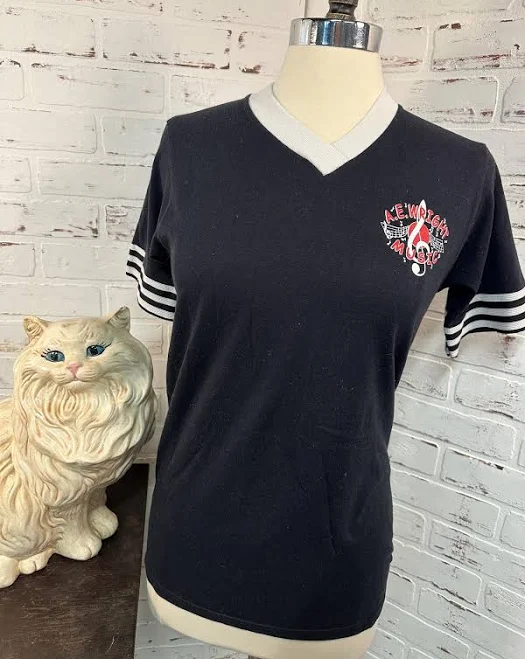 top A.E. Wright Vintage 80s Ringer V-Neck T-Shirt Etsy - VintageCatTastrophe $47.52