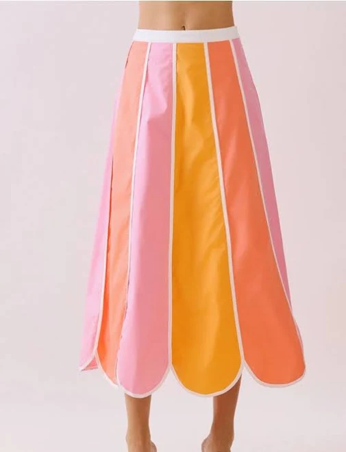 skirt A-Line Color Block Midi Skirt shopthreadonline.com $57