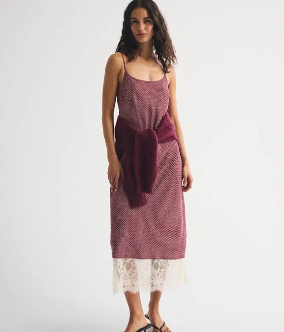 dress Abercrombie & Fitch Women's Lace-Trim Scoopneck Slip Midi Dress Abercrombie & Fitch $79.99