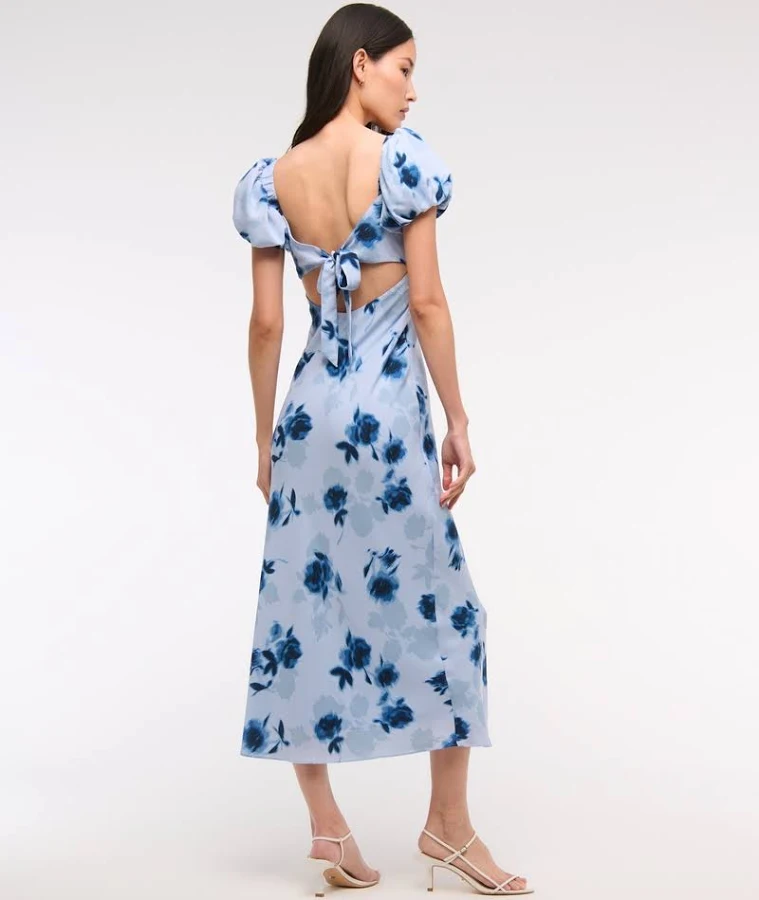 dress Abercrombie & Fitch Women's Puff Sleeve Midi Dress Abercrombie & Fitch $34.97