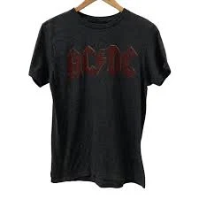 top AC/DC Charcoal Heathered Faded Logo Gray T-Shirt Size Small eBay $15.99