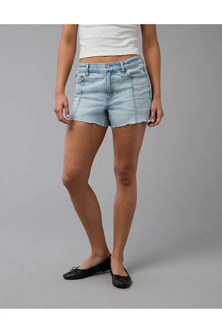 bottoms AE Strigid Women's Super High-Waisted Relaxed Denim Shorts American Eagle Outfitters $17.98