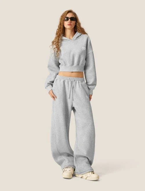 two piece set Aelfric Eden Women's Cloud Essential Fleece Cropped Hoodie Set Nordstrom $119.95