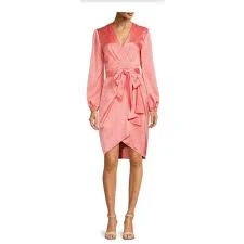 dress Alex Marie Marina Coral V-Neck Self-Tie Waist Belted Wrap Dress Size 4 Poshmark $69