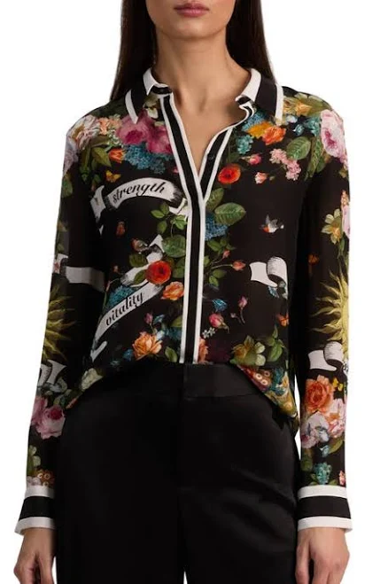 blouses Alice + Olivia Women's Printed Silk Shirt Nordstrom $395