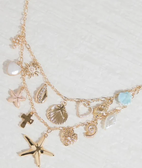 accessory Altar'd State 2-Layer Seaside Charm Necklace Altar'd State $11.99