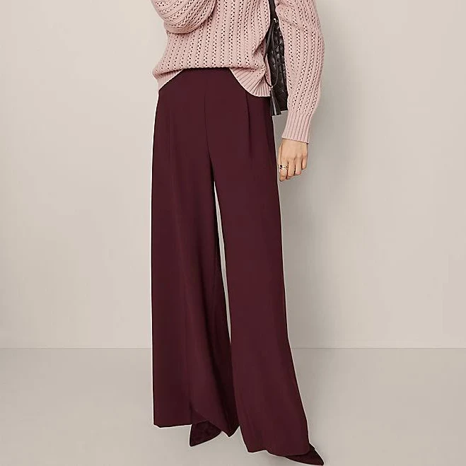 pants Ann Taylor Women's Dramatic Wide-Leg Crepe Pants Ann Taylor $50