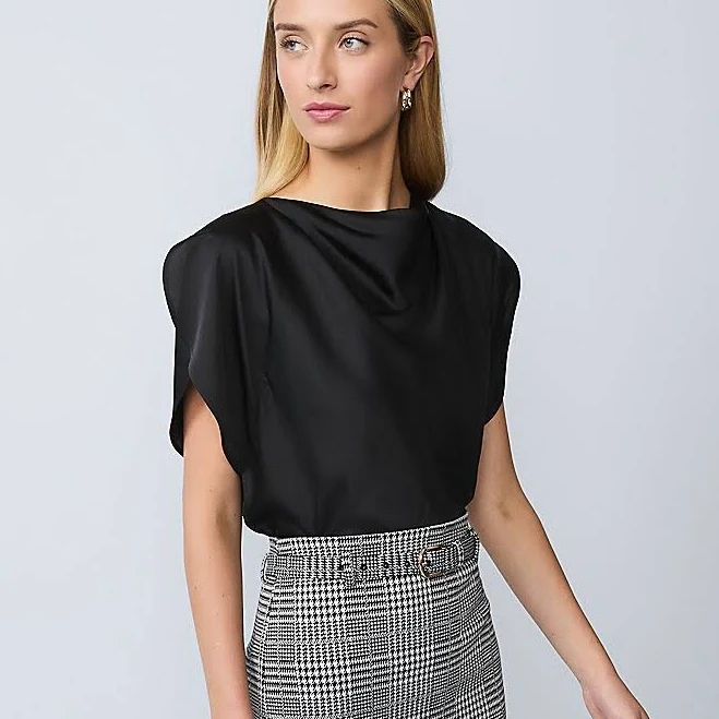 top Ann Taylor Women's Petite Draped Satin Blouse Ann Taylor $32.49