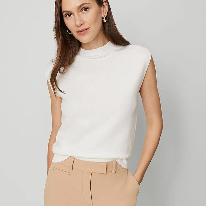 top Ann Taylor Women's Refined Mock Neck Shell Top Ann Taylor $22