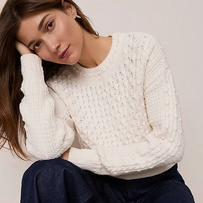 sweater Ann Taylor Women's Weekend Collection Popcorn-Stitch Cable Sweater Ann Taylor $56.99