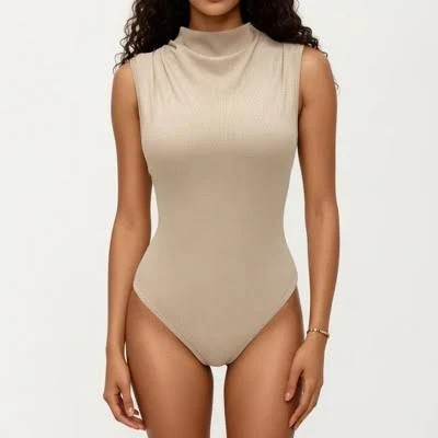 bodysuit Anna-Kaci Sleeveless Ribbed Knit Bodysuit with Mock Neck Target $30.6
