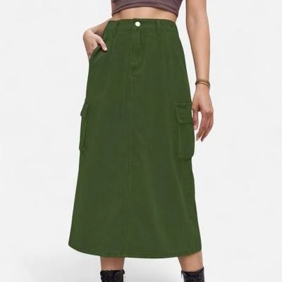 skirt Anna-Kaci Women's Utility Midi Skirt with Side Cargo Pockets Target $45.6